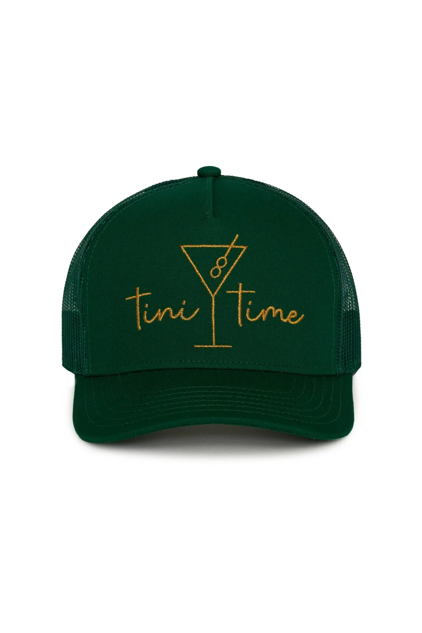 Shop Anthropologie X Beach Riot Trucker Hat Green Tini Time featuring a classic trucker design, breathable mesh back, and adjustable casual fit.