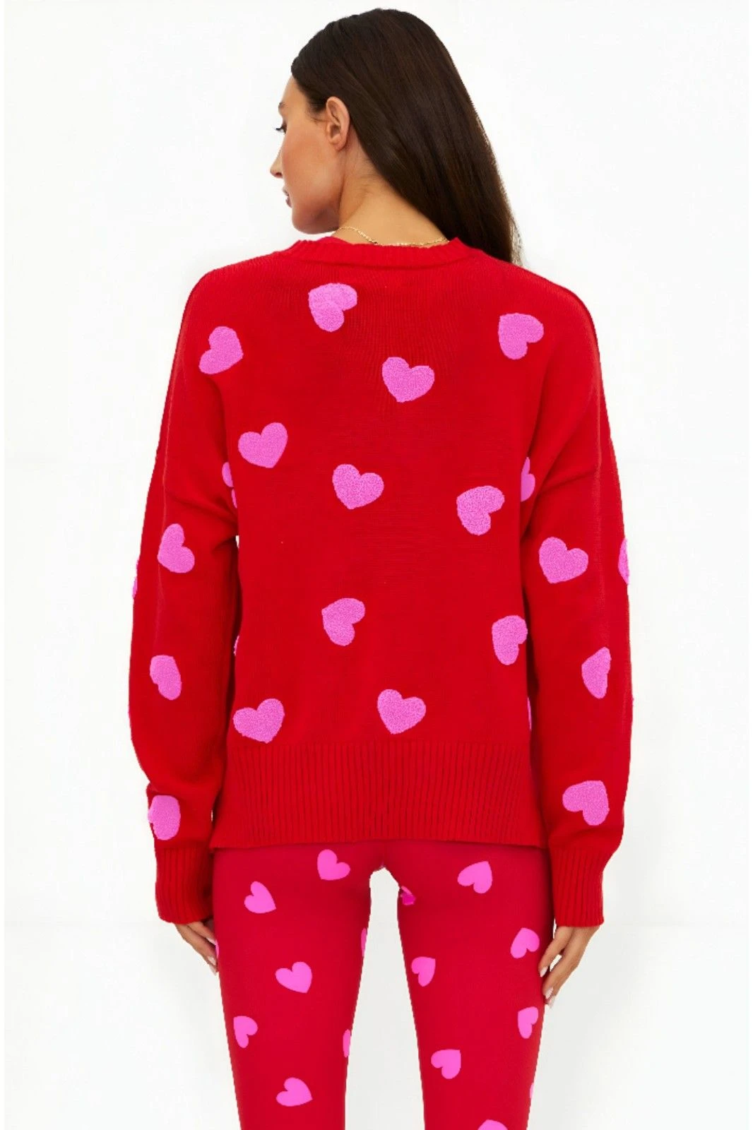Callie Sweater Royal Red Hearts